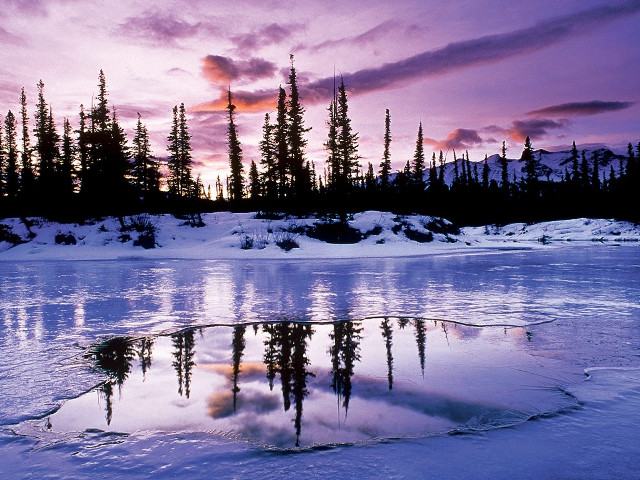 Lake ice floet sunset reflections free wallpaper for desktop - medium preview image