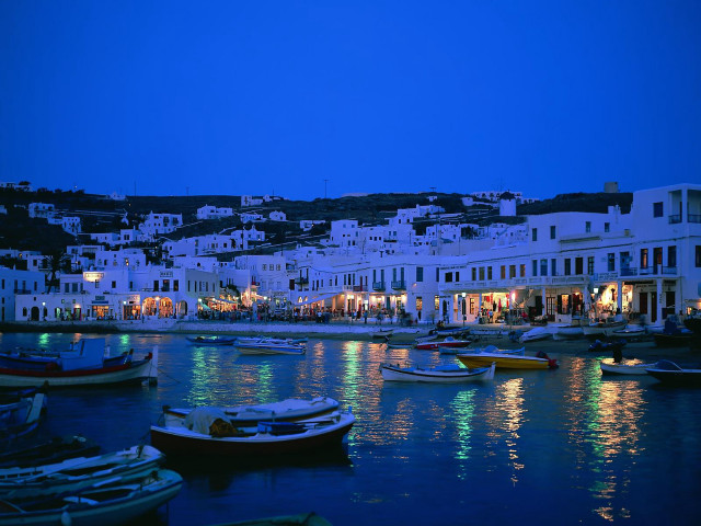 Harbor boats city night lights #4 free wallpaper for desktop - medium preview image