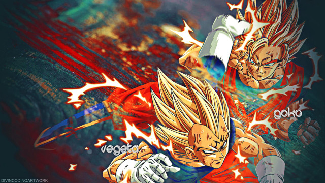 Dragon gohan fighting dark red free wallpaper for desktop - medium preview image