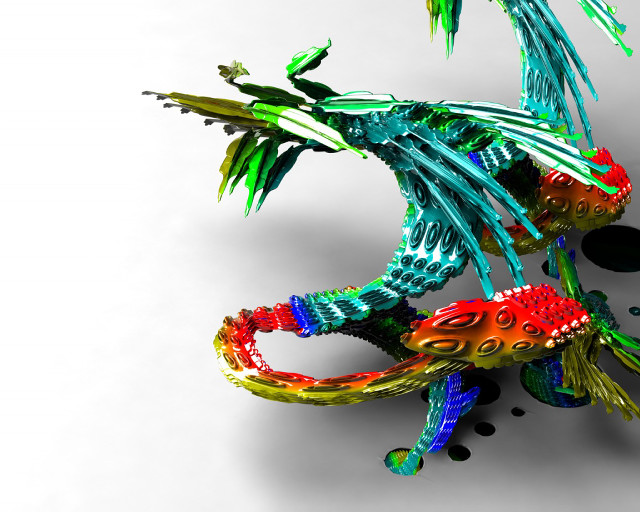 Colorful sculpture bird wings legs free wallpaper for desktop - medium preview image