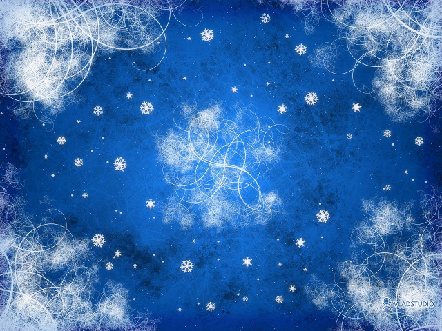 Blue background snowflakes stars sky #5 free wallpaper for desktop - medium preview image