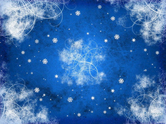Blue background snowflakes stars sky free wallpaper for desktop - medium preview image