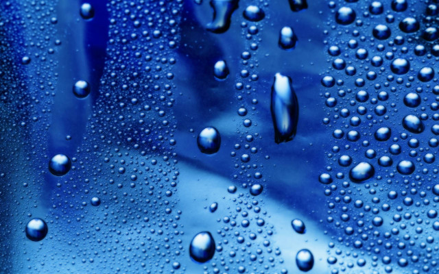 Water droplets blue surface background #2 free wallpaper for desktop - medium preview image