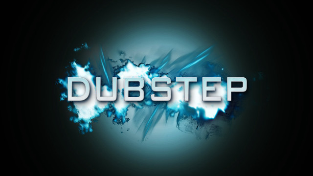 Dubstep blue white text black free wallpaper for desktop - medium preview image