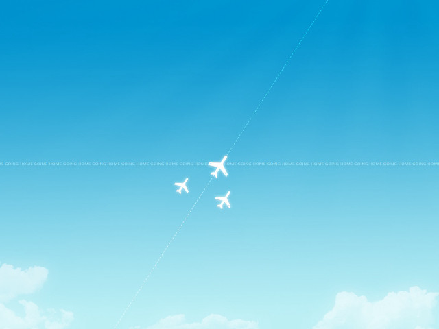 Four airplanes blue sky white free wallpaper for desktop - medium preview image
