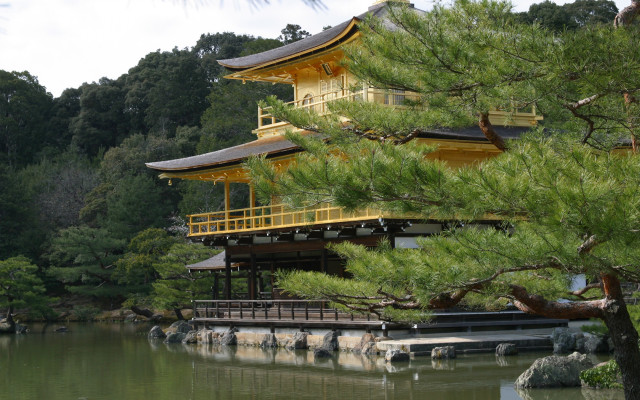 Yellow roof building tree water #2 free wallpaper for desktop - medium preview image
