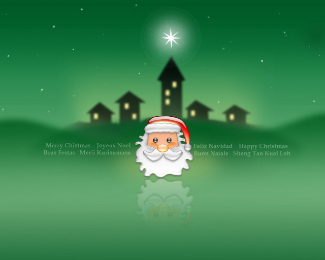 Santa claus house christmas card free wallpaper for desktop - medium preview image