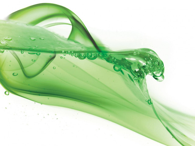 Green liquid swirls water droplets free wallpaper for desktop - medium preview image