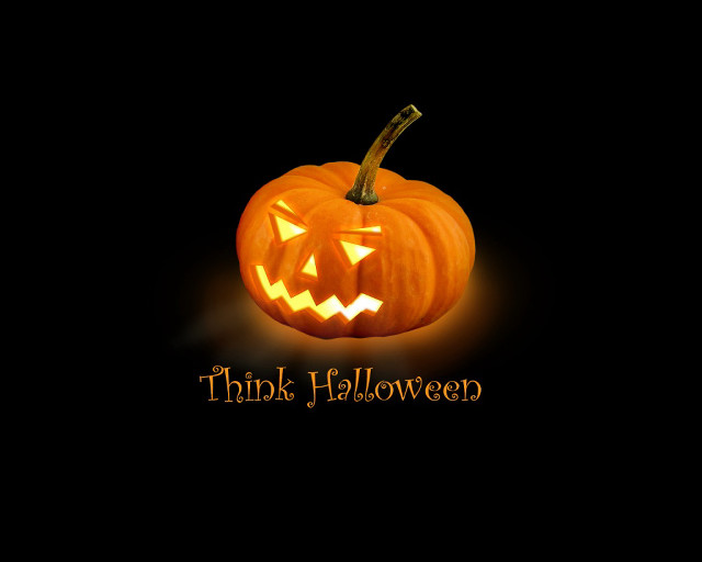 Glowing pumpkin jack o lantern free wallpaper for desktop - medium preview image