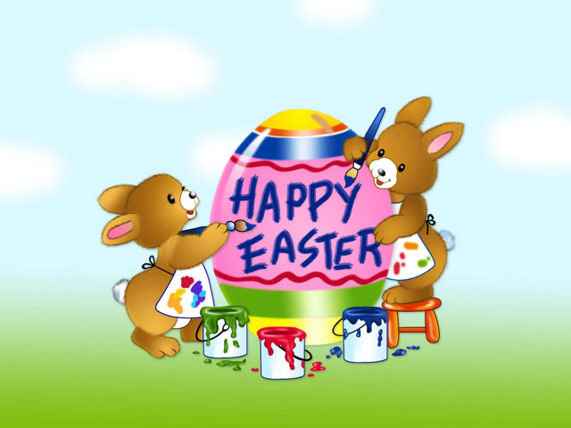 Teddy bears painting easter egg #3 free wallpaper for desktop - medium preview image