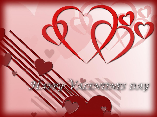 Valentines day card hearts arrows free wallpaper for desktop - medium preview image