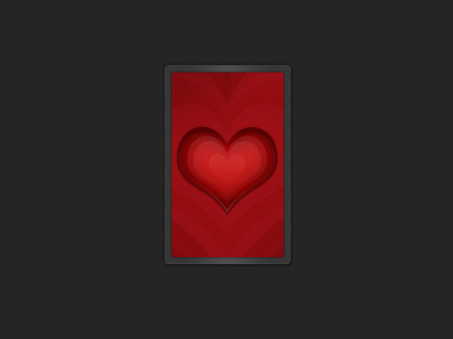 Red heart card black border free wallpaper for desktop - medium preview image