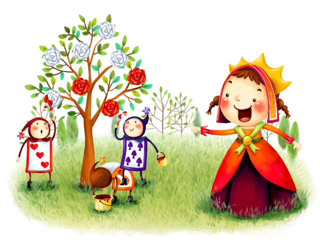 Little girl red dress tree #4 free wallpaper for desktop - medium preview image