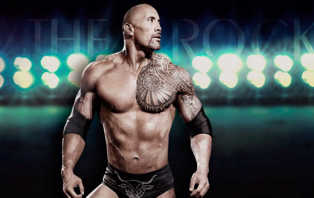 Muscular bald man tattoo wrestling free wallpaper for desktop - medium preview image