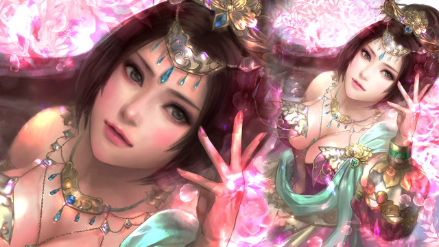 Woman tiara hand gesture pink free wallpaper for desktop - medium preview image