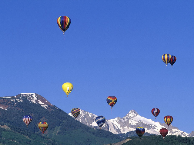 Hot air balloons mountain range #6 free wallpaper for desktop - medium preview image