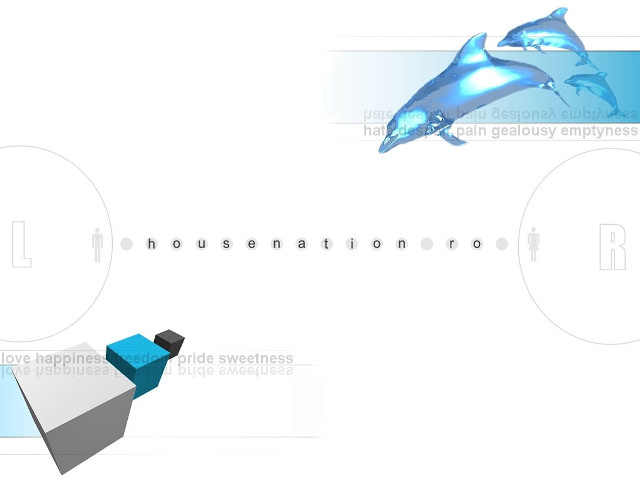 Blue white dolphin house person free wallpaper for desktop - medium preview image