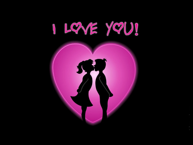 Couple kissing heart i love #8 free wallpaper for desktop - medium preview image