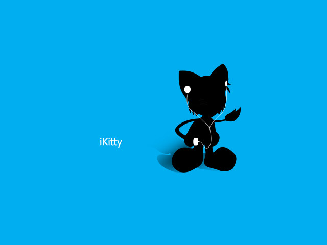 Black cat blue floor blue #4 free wallpaper for desktop - medium preview image