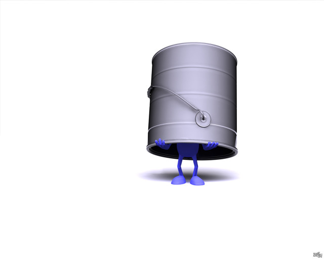 Cartoon character hiding behind barrel #3 free wallpaper for desktop - medium preview image