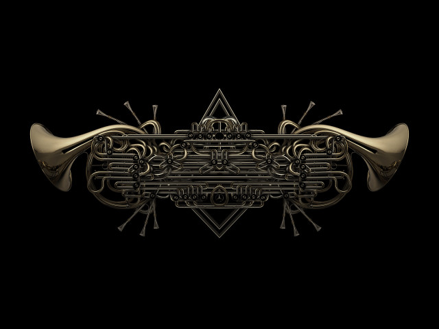 Black background gold design side #3 free wallpaper for desktop - medium preview image