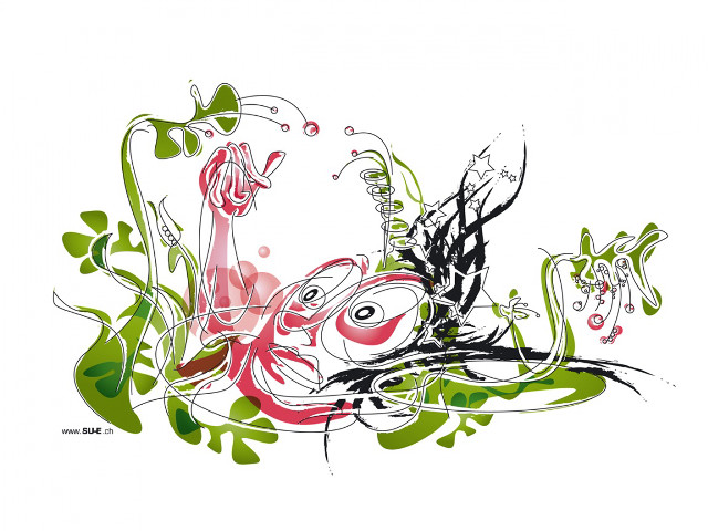 Colorful fish with bubbles drawing free wallpaper for desktop - medium preview image