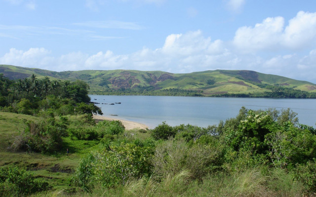 Lake green hills trees sunny #6 free wallpaper for desktop - medium preview image