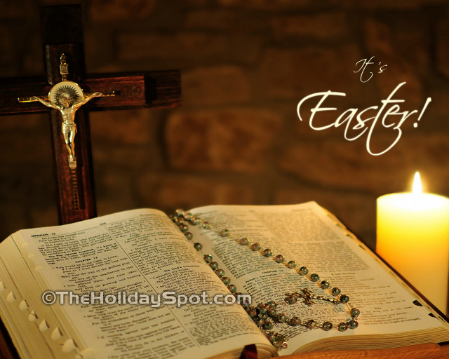 Cross candle bible its easter free wallpaper for desktop - medium preview image