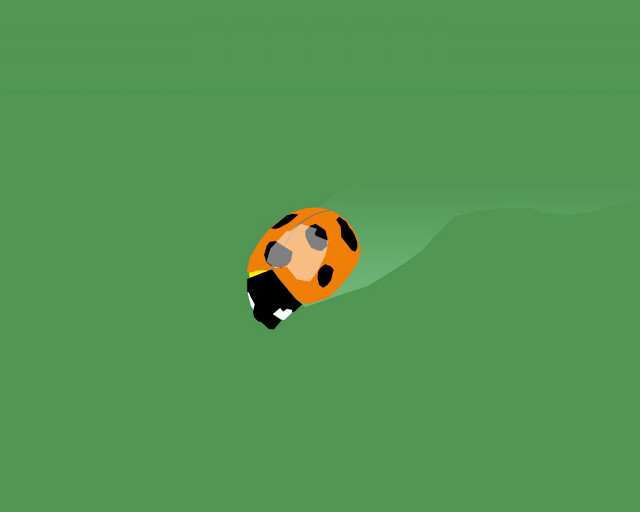 Cartoon ladybug floating green surface free wallpaper for desktop - medium preview image