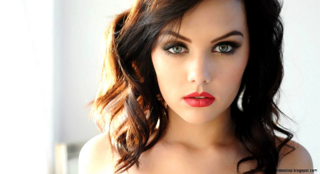 Gothic photorealistic woman longhair blueeyes free wallpaper for desktop - medium preview image