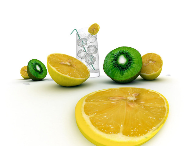 Lemon kiwi cut half drink free wallpaper for desktop - medium preview image