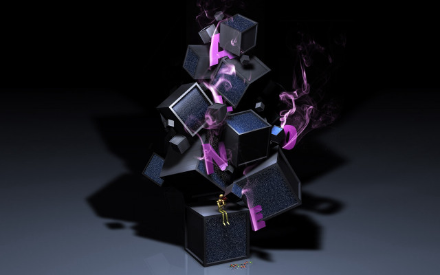 Black box purple smoke spider free wallpaper for desktop - medium preview image