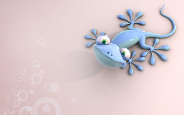 Blue gecko pink surface bubbles free wallpaper for desktop - medium preview image