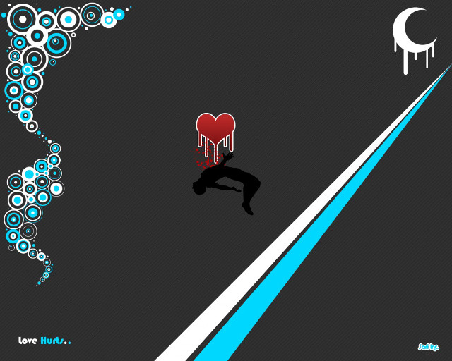 Jumping heart moon blue line #2 free wallpaper for desktop - medium preview image