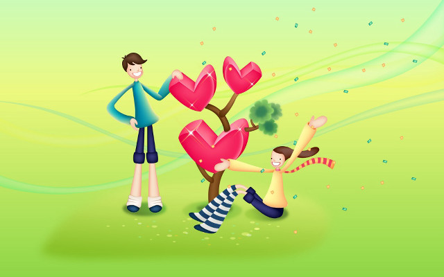 Couple tree hearts man holding free wallpaper for desktop - medium preview image