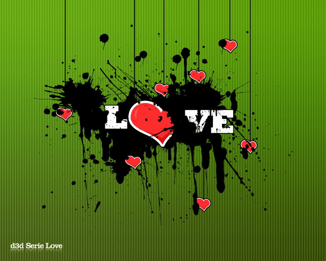 Green background red heart love #2 free wallpaper for desktop - medium preview image