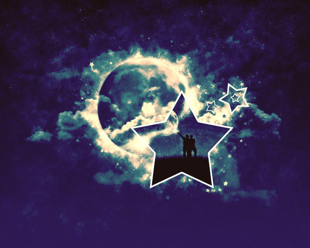 Couple hill star moon background #3 free wallpaper for desktop - medium preview image