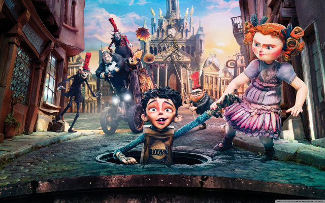 Cartoon man woman city street free wallpaper for desktop - medium preview image