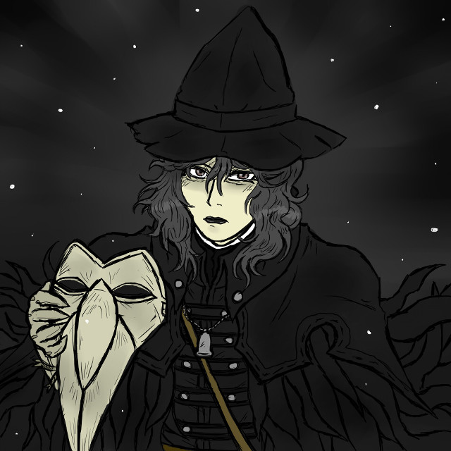 Person hat mask night sky free wallpaper for tablet - medium preview image