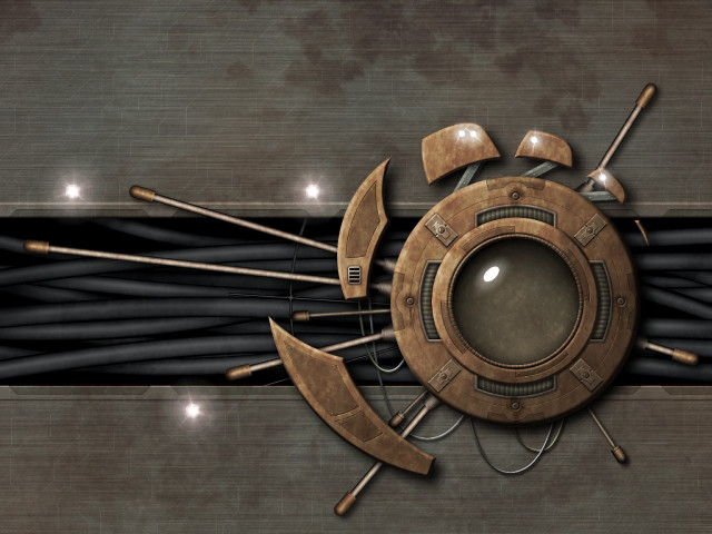 Clock tools center wires biomechanical free wallpaper for desktop - medium preview image