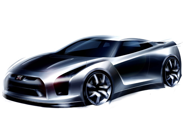 Silver car drawing style artwork free wallpaper for desktop - medium preview image
