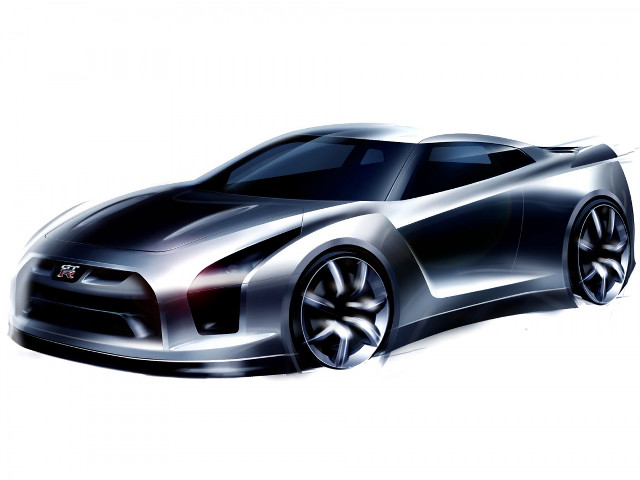 Silver car drawing style image free wallpaper for desktop - medium preview image