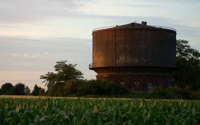 Water tower grass field trees #3 free wallpaper for desktop - medium preview image