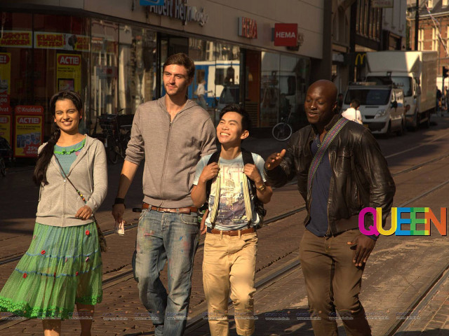 People walking street train track free wallpaper for desktop - medium preview image