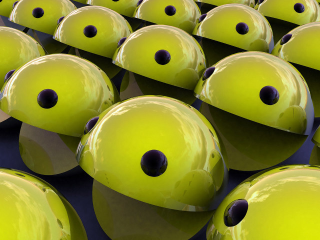 Yellow balls holes pattern rows free wallpaper for desktop - medium preview image