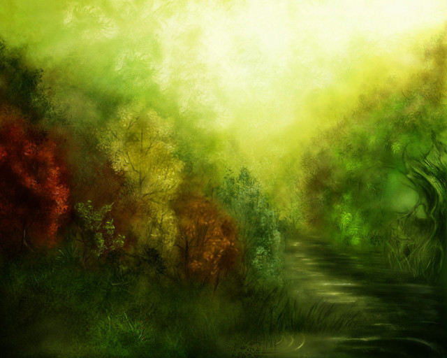 Forest path tree leaves flowers #2 free wallpaper for desktop - medium preview image