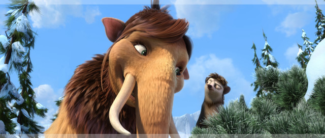 Woolly mammoth monkey snow trees free wallpaper for desktop - medium preview image