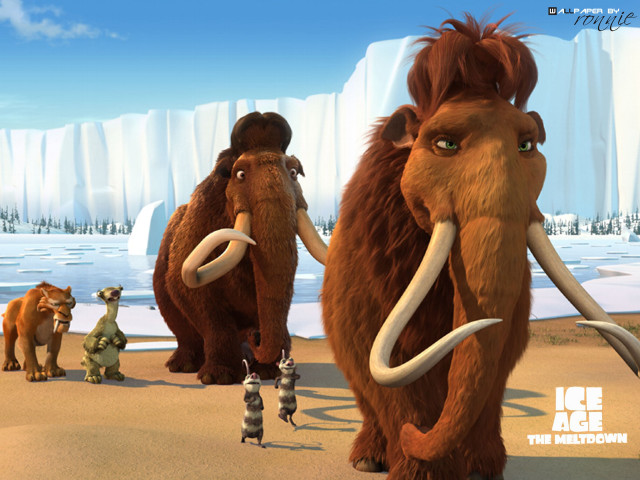 Ice age mammoths desert icebergs free wallpaper for desktop - medium preview image