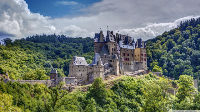 Castle hill trees clouds blue #2 free wallpaper for desktop - medium preview image