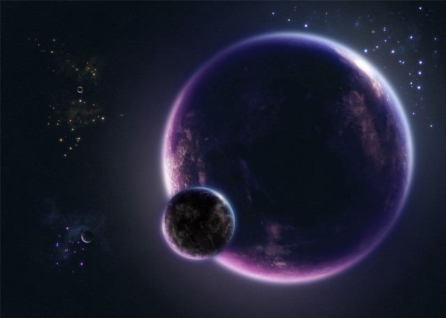 Purple black planet small background free wallpaper for desktop - medium preview image